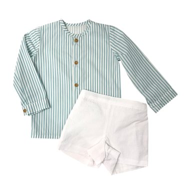 Conjunto rayas turquesa