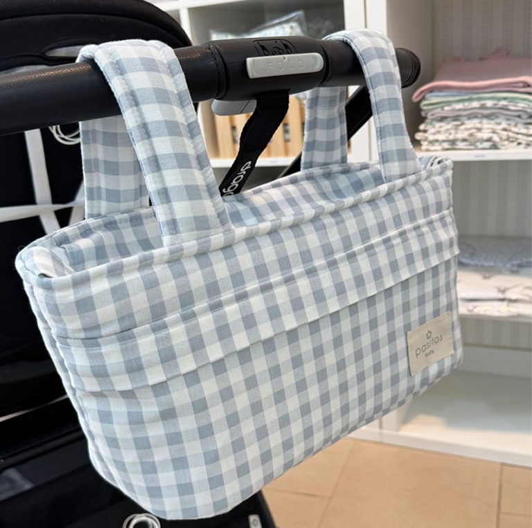 Bolsa mini vichy celeste - Imagen 1