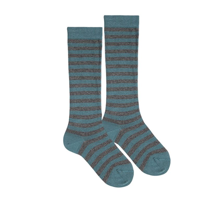Calcetines altos fantasía listas kodak Petroleo - Imagen 1