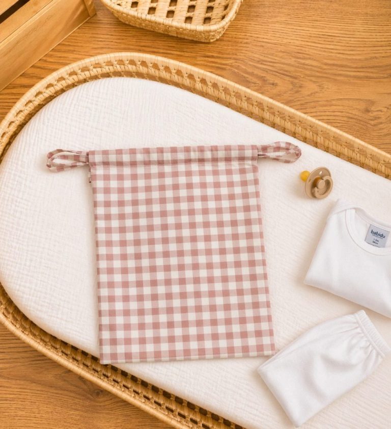 Bolsa Muda pequeña Vichy rosa - Imagen 1