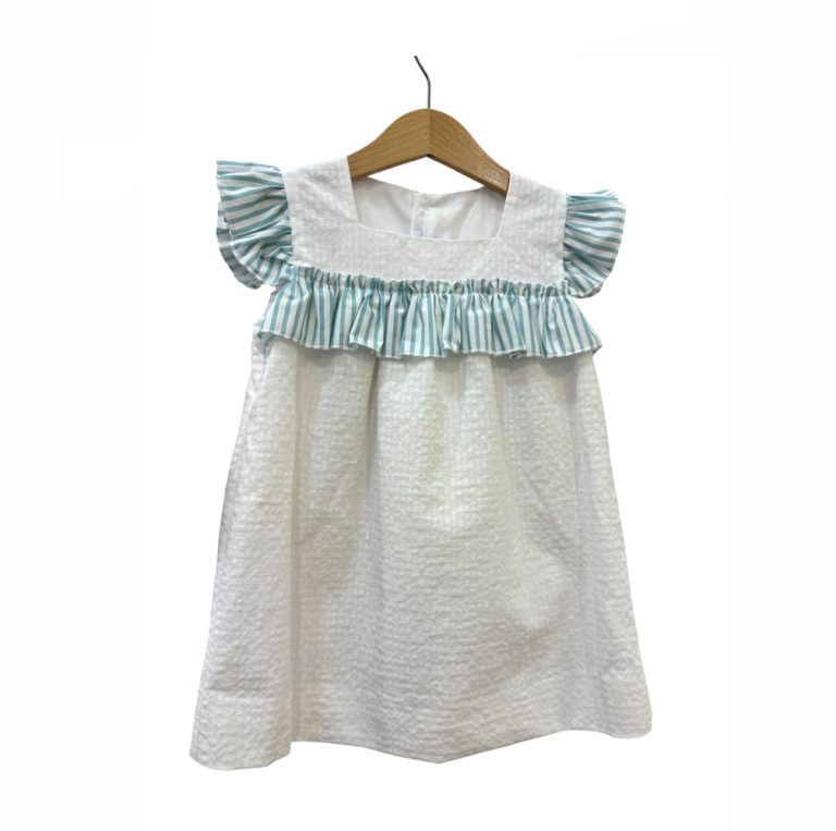 Vestido rayas turquesa 3 Años - Imagen 1