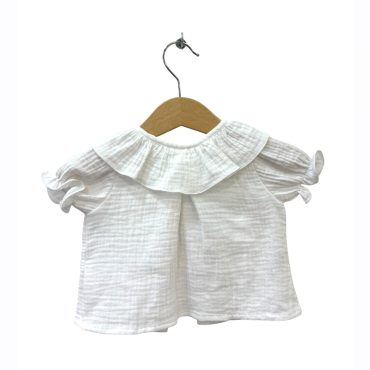 Blusa bambula blanca 1 mes