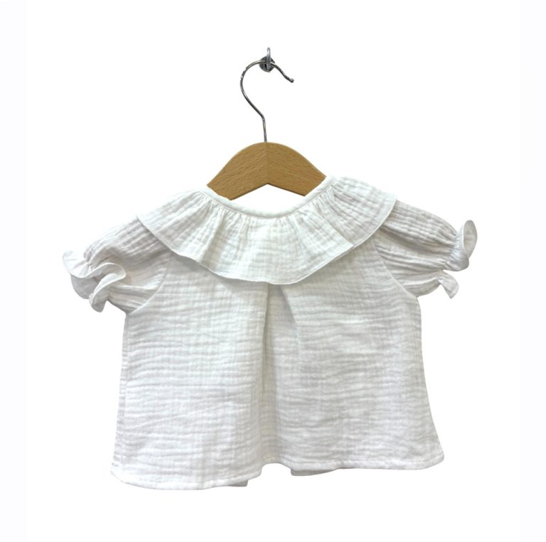 Blusa bambula blanca 1 mes - Imagen 1