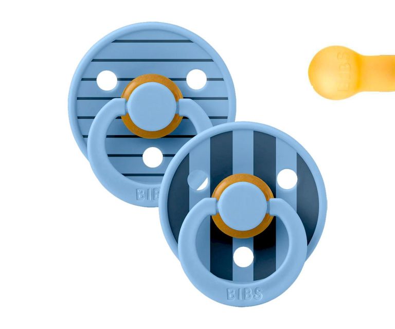 2 Chupetes BIBS Studio Colour Round Pin Sky Blue Mix - Imagen 1