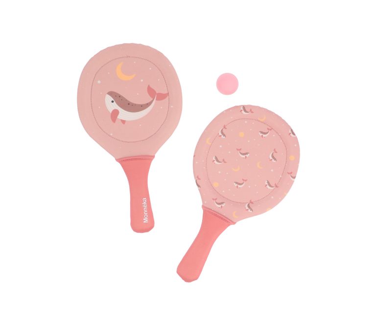 Palas de Playa Neopreno Whale Pink con Pelota - Imagen 1