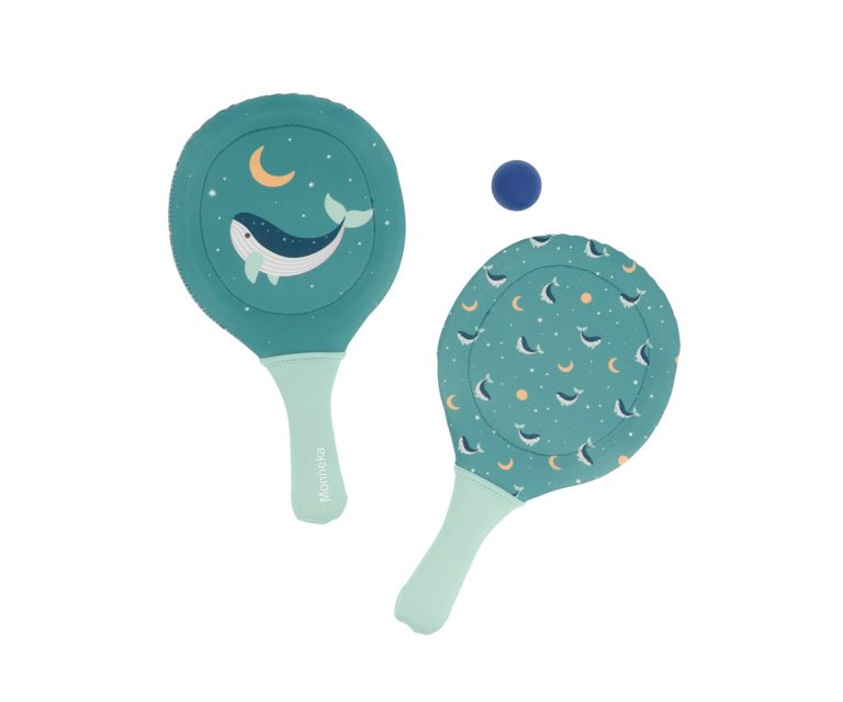 Palas de Playa Neopreno Whale Teal con Pelota - Imagen 1