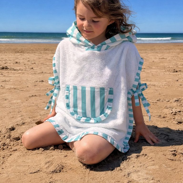 Poncho rizo rayas menta - Imagen 1