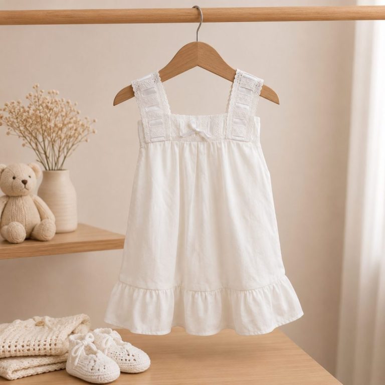 Camisón entredós blanco - Imagen 1