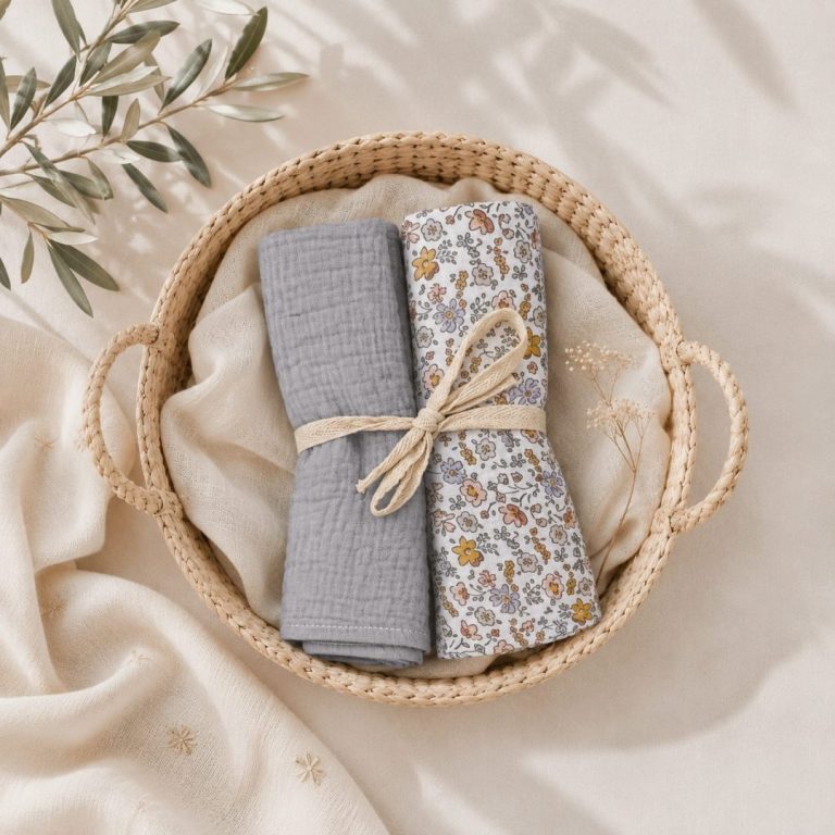 Pack gasitas flores beige/gris - Imagen 1