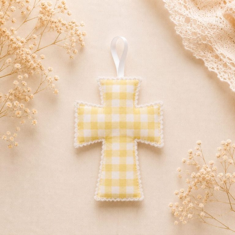 Cruz Grande Vichy Amarillo - Imagen 1