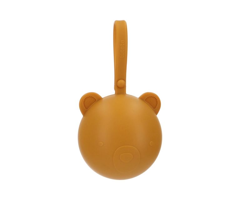 Portachupetes Silicona Bear Mostaza - Imagen 1