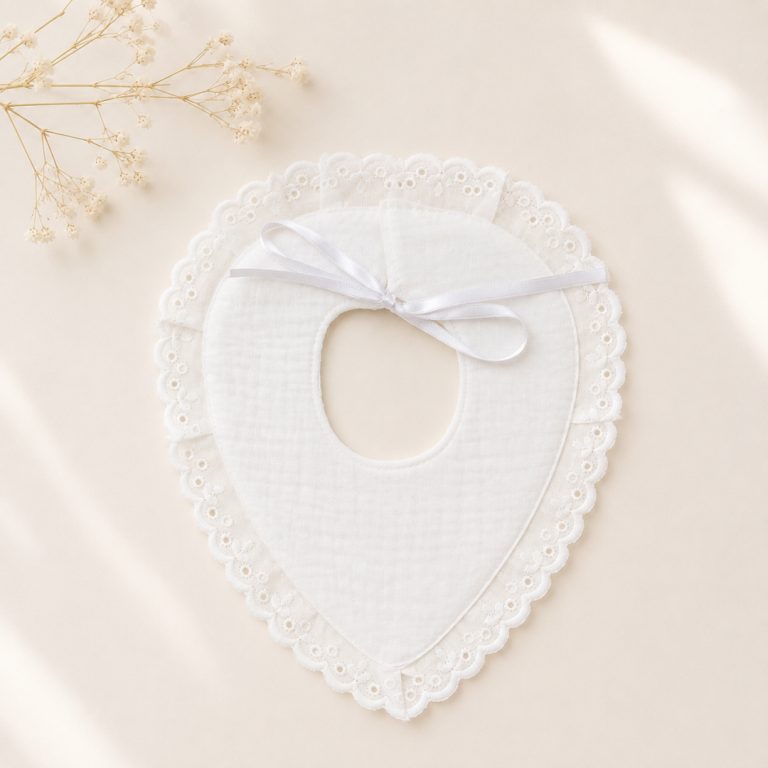 Babero pico bambula blanco - Imagen 1