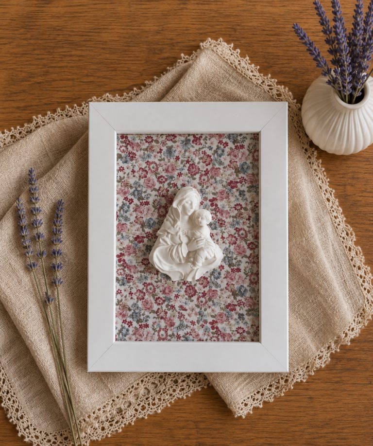 Marco Virgen de la familia Florencia rosa - Imagen 1