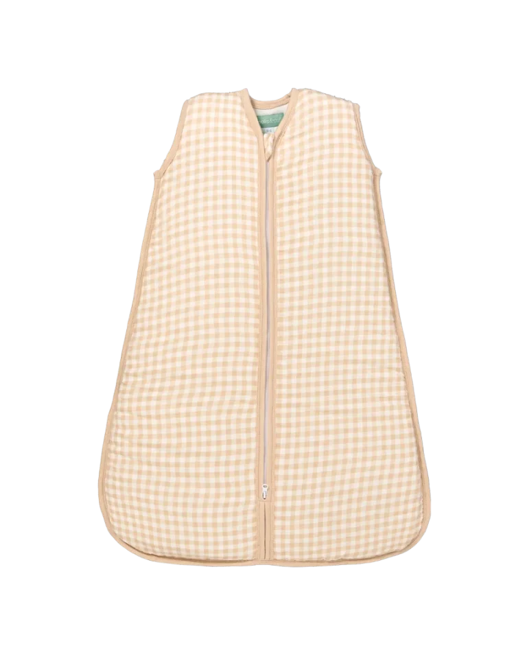 Saco de dormir bebé - Muselina de bambú - Vichy Sand - TOG 1 - Imagen 1
