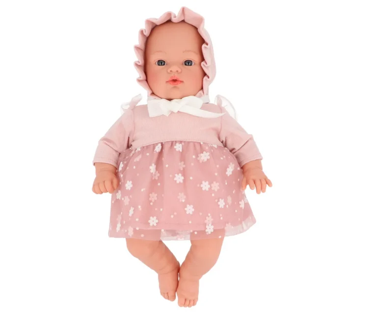 Muñeco Helena Con Vestido Flores Rosa - Imagen 1